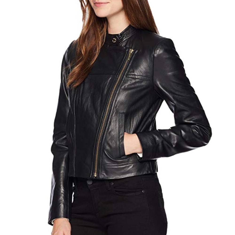 SOLD 🛍 MICHAEL Michael Kors Leather Moto Jacket - Picture 2 of 7